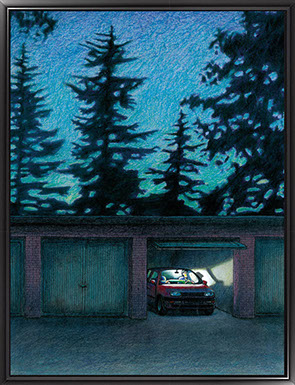 PETER SCHUMACHER CARTOONS | Garage am Abend