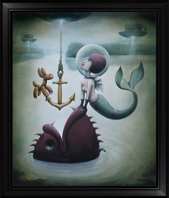 PETER SCHUMACHER KOMISCHE BILDER | Wellenballett | Öl auf Holz | 80 x 80 cm