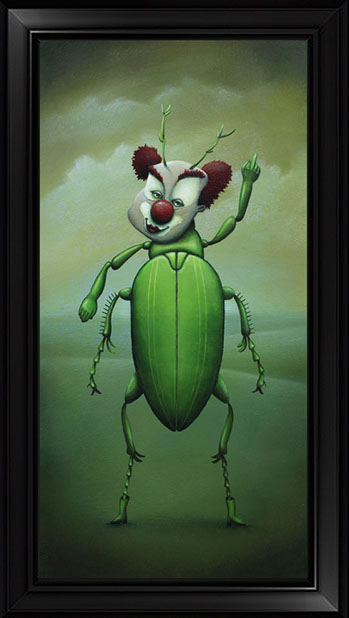PETER SCHUMACHER KOMISCHE BILDER | Clownkäfer 1 | Öl auf Holz | 40 x 20 cm