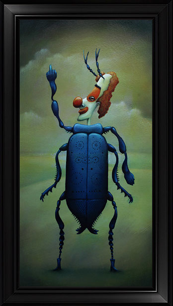 PETER SCHUMACHER KOMISCHE BILDER | Clownkäfer 2 | Öl auf Holz | 40 x 20 cm